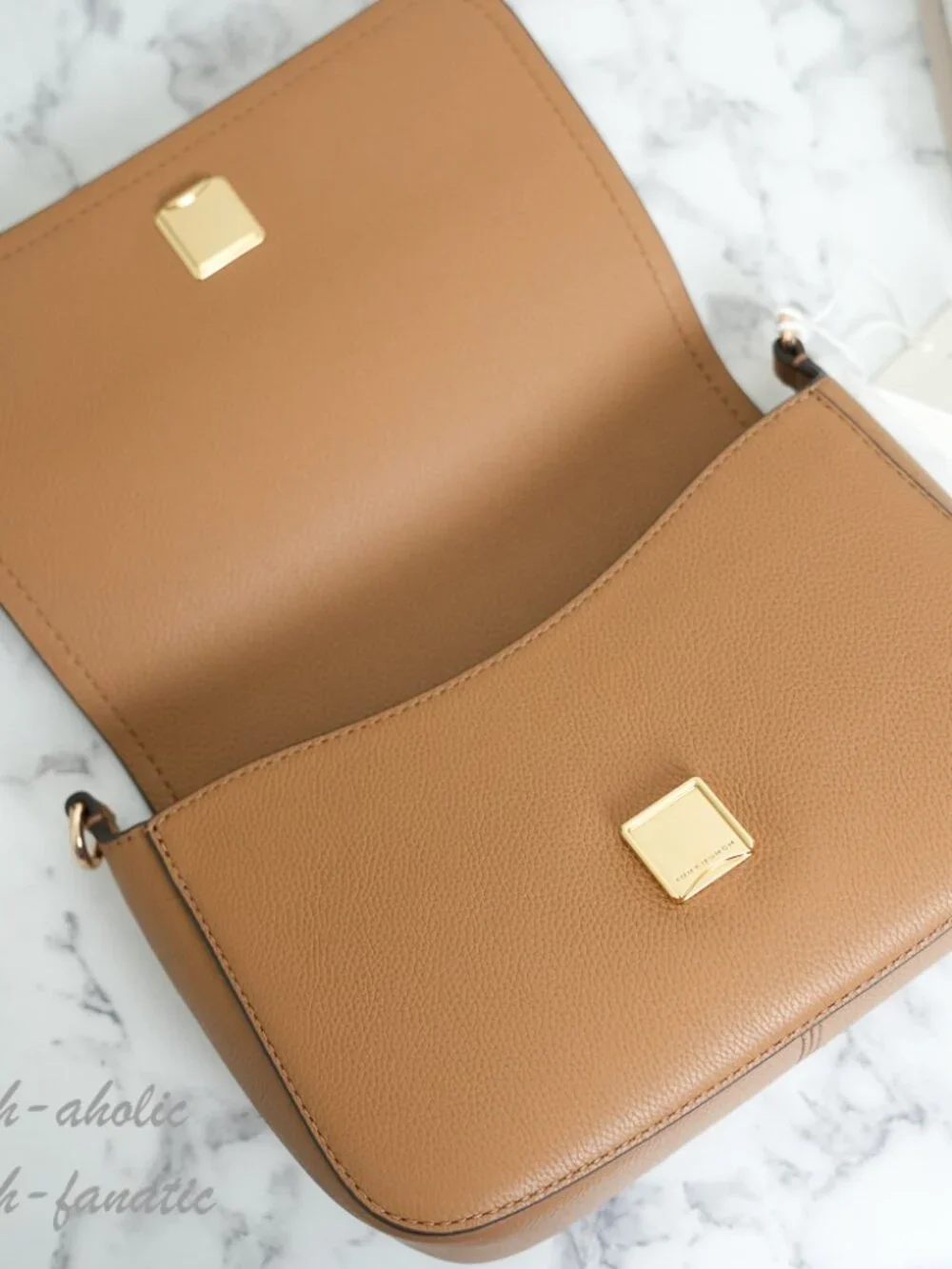 Tory Burch Thea Pebbled Leather Flap Crossbody Shoulder Bag in Tiramisu NWT